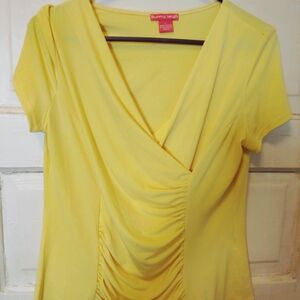 Sunny Leigh Yellow Draped Women's Top